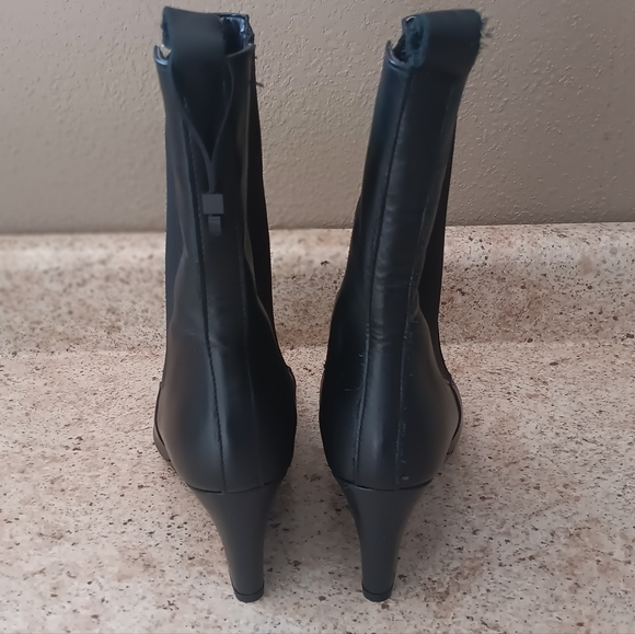Zara Black Pointed Wedge Ankle Boots - Picture 3 of 4